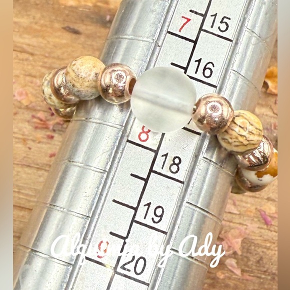 Picture Jasper super dainty beaded ring with selenite - Picture 2 of 6